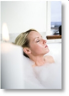 woman relaxing in a bath